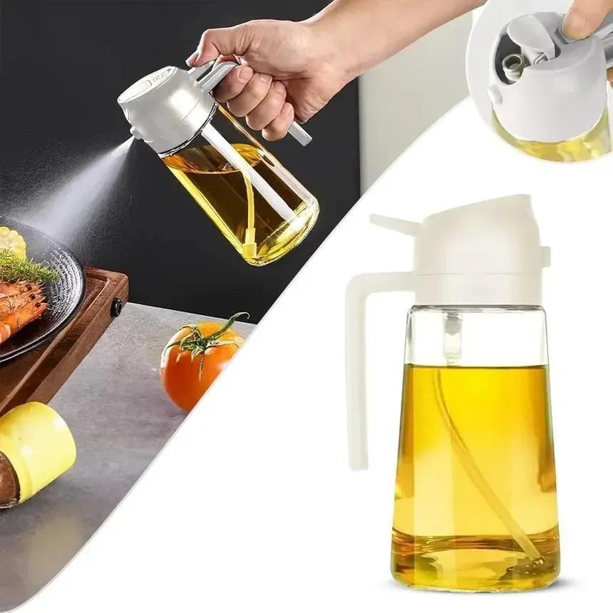 Transparent Oil Bottle With handle and cap - Image 2
