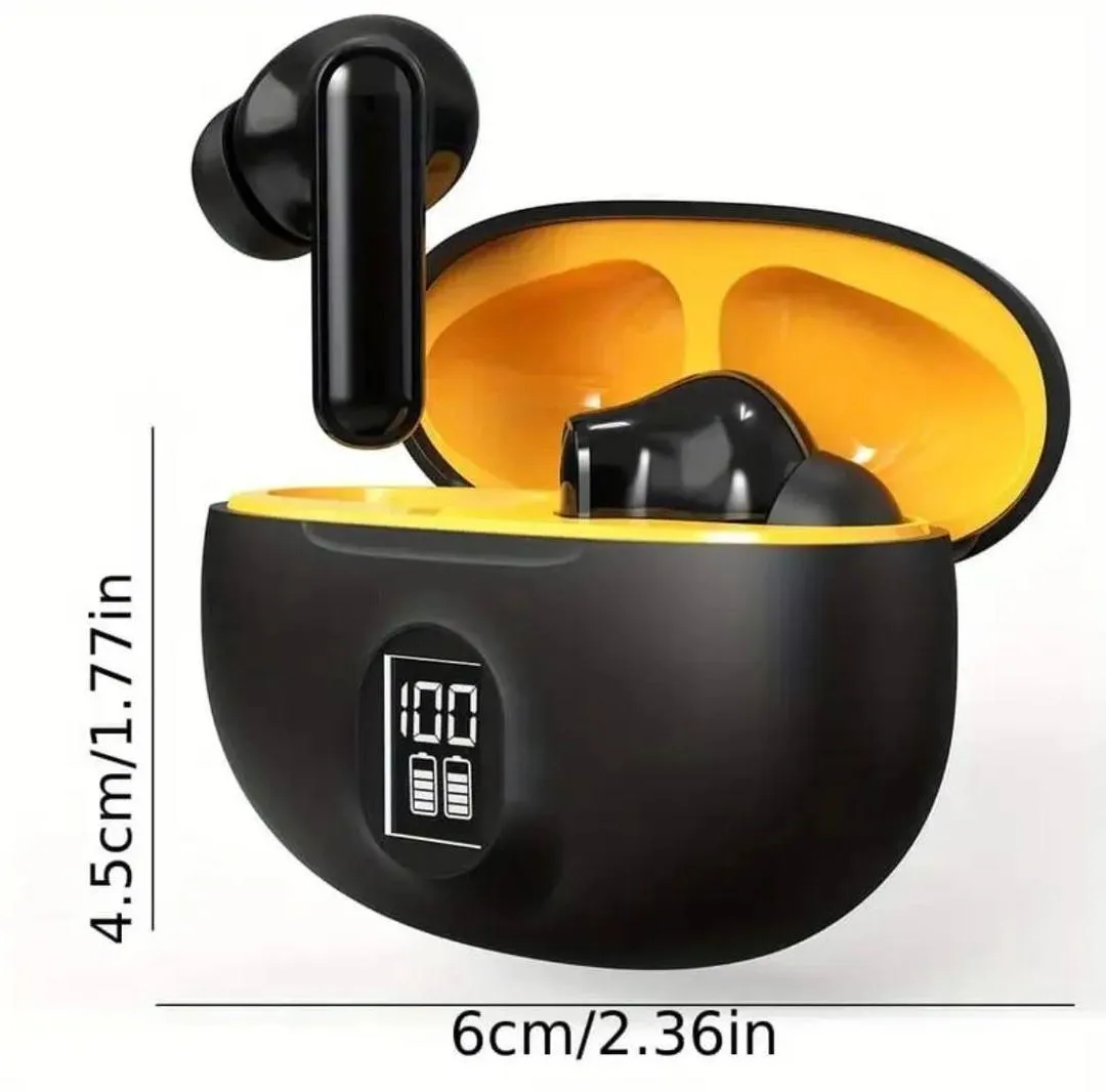 Premium Wireless Earbuds Black yellow - Image 5